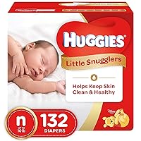 Huggies Little Snugglers Baby Diapers, Size Newborn, 132 Count, GIANT PACK (Packaging may Vary)