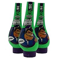 Moco de Gorila Galan Hair Styling Gel, Reactivatable with water, Long-lasting Hold, 3-Pack of 11.99 Oz Each, 3 Squeezable Bottles