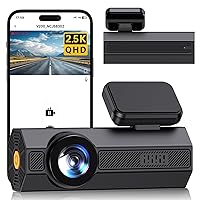 Dash Cam Front 2.5K: Mini Dash Cam for Cars, 1440P Car Camera with APP, WiFi Dash Cam with WDR Night Vision, 24 Hours Parking Monitor Dashcams, 160°Wide, G-Sensor