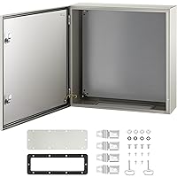 VEVOR NEMA Steel Enclosure, 24 x 24 x 8'' NEMA 4X Steel Electrical Box, IP66 Waterproof & Dustproof, Outdoor/Indoor Electrical Junction Box, with Mounting Plate