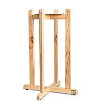 Natural Varnish Wood Floor Stand- - 27 in. for 5 gallon Water Cooler or Plants