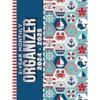 2-Year Monthly Organizer 2024-2025: Hardcover / 8.5x11 Large Dated Monthly Schedule With 100 Blank College-Ruled Paper Combo / 24-Month Life ... - Boating Sailing Theme Art Pattern Cover 2-Year Monthly Organizer 2024-2025: Hardcover / 8.5x11 Large Dated Monthly Schedule With 100 Blank College-Ruled Paper Combo / 24-Month Life ... - Boating Sailing Theme Art Pattern Cover Hardcover Paperback