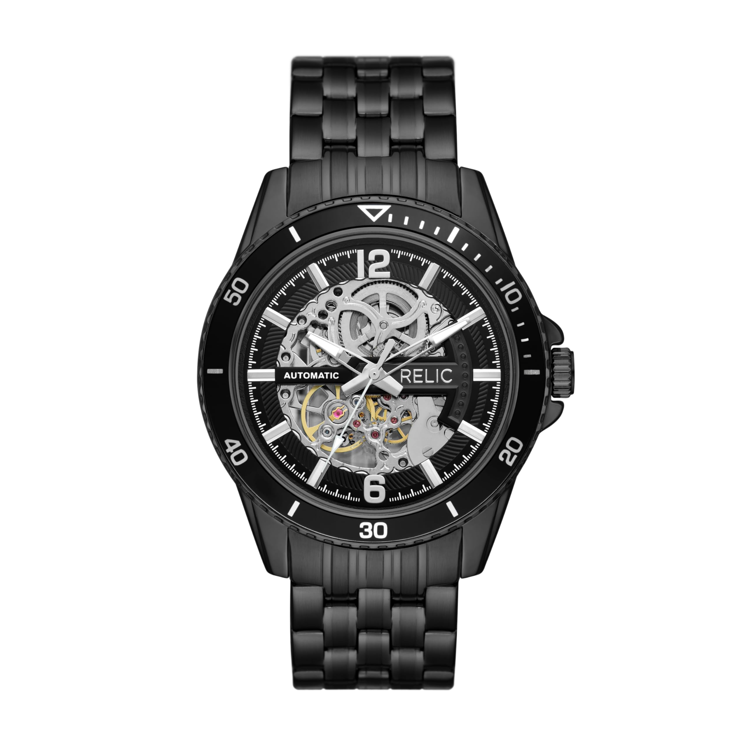 Relic by Fossil Men's Lewis Black Sport Automatic Bracelet Watch with Skeleton Dial (Model: ZR77336)