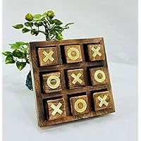 THOR INSTRUMENTS Tic Tac Toe - Brain Teasers Rustic Decor Pieces for Patio Decor, Coffee Table Décor, Ideal for Party Games, Family Games, Unique Gifts