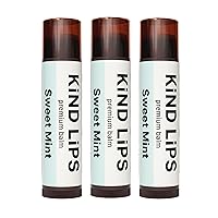 Kind Lips Lip Balm - Nourishing & Moisturizing Lip Care for Dry Lips Made from Shea Butter, Beeswax with Vitamin E |Sweet Mint Flavor | 0.15 Ounce (Pack of 3)