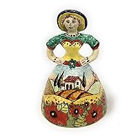 CERAMICHE D'ARTE PARRINI- Italian Ceramic Doll Small Decorated Poppies Hand Painted Made in Italy Tuscan Art Pottery
