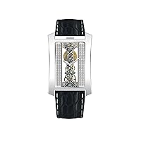 Gallucci Unisex Vintage Mechanical Hand Winding Wrist Watch with Engraved Dial, Inner Case with Crystal