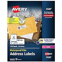 Avery Waterproof Printable Address Labels with Sure Feed, 1