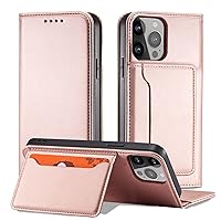 PU Leather Folding Flip Phone Case, for iPhone 13 Case Hardcover Protective Wallet Cover with Invisible Magnetic Closure, Shockproof and Card Slot, Phone Holder