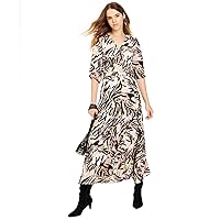 Womens Printed Maxi Wrap Dress