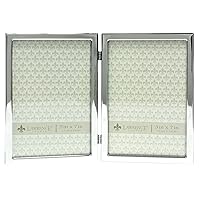 Lawrence Frames 5x7 Hinged Double Silver Standard Metal Picture Frame (710657D)