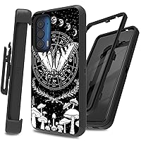 for Moto Edge 2021 Case 6.8 Inch, Full Body Heavy Duty Protective Cover Shockproof Belt Clip Rugged Phone Case for Motorola Moto Edge 2021 /Moto Edge 5G UW, Art Butterfly