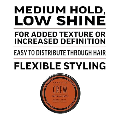 AMERICAN CREW Men's Hair Defining Paste (OLD VERSION), Medium Hold Hair Gel with Low Shine, 3 Oz (Pack of 1)
