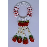Thai Rose Jasmine Garland Fabric Flowers-Souvenir Plastic Flower Rose Handmade Dia 4”