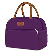 Lunch Bag for Women Men Insulated Lunch Box for Adult Reusable Lunch Tote Bag for Work, Picnic or Travel(Purple)