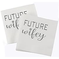 Bridal Shower Paper Napkins 50-Count, Printed Future Wifey, 4.75-Inch (Folded)