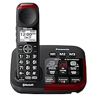 Amplified Cordless Phone with Slow Talk, 40dB Volume Boost, 100dB Lound Visual Ringer, Hearing Aid Compatibility, Large Screen and Backlit Keypad, Link2Cell - KX-TGM430B - 1 Handset (Black)