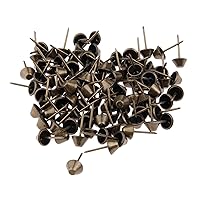 dophee 100Pcs Iron Vintage Style Decorative Flat Upholstery Nails Studs Tacks Pins for Furniture Sofa Bed Door Decoration Wood Craft DIY Projects, 0.43