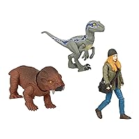 Jurassic World Dominion Human & Dino Pack Maisie & Velociraptor Beta & Accessories, Authentic Action Figures, Movable Joints, Ages 4 Year & Up