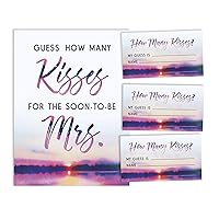 How Many Kisses for The Soon to Be Mrs White Nature Bridal Shower Game 1 Sign + 30 Cards