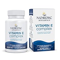 Nordic Naturals Vitamin E Complex, Unflavored - 30 Soft Gels - 6 Forms of Vitamin E for Antioxidant Support - Cellular Protection - Non-GMO - 30 Servings