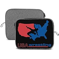 USA Wrestling Funny Laptop Sleeve Case Shockproof Notebook Briefcase Protective Cover for 13/14 Inch