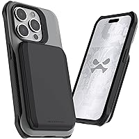 Ghostek Exec Wallet Case for iPhone 15 Pro - Magnetic Credit Card Holder, Compatible with MagSafe Accessories, Kickstand (6.1 Inch, Grey)