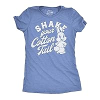 Womens Funny T Shirts Shake Your Cotton Tail Easter Bunny Graphic Tee for Ladies