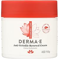 Derma E Anti-Wrinkle Renewal Cream With Vitamin A, Paraben Free, 4 Ounces (Pack Of 1)