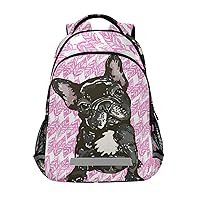 ALAZA Puppy French Bulldog Backpacks Travel Laptop Daypack School Book Bag for Men Women Teens Kids one-size