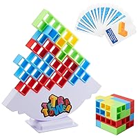 48PCS Tetra Tower Game,Balance Stacking Building Blocks Board Games for 2 Players+ Family Games, Parties, Travel, Tetris Tower Game Family Game Night