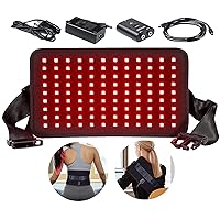 Red Light Therapy Device, Near Infrared Light Therapy Belt for Body Waist Back Shoulder Pain Relief Muscle Relax with Pulse Mode, Flexible Pad Home Office Use Gift for Men Women