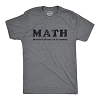 Mens Math Mental Abuse to Humans Tshirt Funny School Teacher Humor Graphic Tee