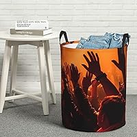 Laundry Hamper Round Laundry Basket with Handles Watch a Concert Laundry Hampers Waterproof Circular Hamper for Bathroom Storage Basket Dirty Clothes Hamper for Dirty Clothes