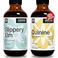 Quinine and Slippery Elm Bark Liquid Extracts - Natural Herbal Drops for Man & Woman - Family Size - High Potency 4 Fl Oz (Pack of 2)