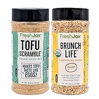 FreshJax Tofu Scramble and Everything Bagel Seasoning Bundle | 2 X-Large Bottles | Non GMO, Gluten Free, Keto, Paleo, No Preservatives Seasonings and Spices