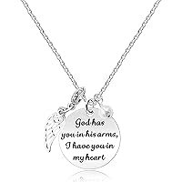 God Has You in His Arms I Have You in My Heart Necklace Loss Memorial Jewelry Sympathy Gift Y819