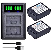 2X CGA-S006 CGA-S006E Battery + Dual USB Charger for Panasonic Lumix DMC-FZ7, DMC-FZ8, DMC-FZ18, DMC-FZ28, DMC-FZ30, DMC-FZ35, DMC-FZ38, DMC-FZ50 DMW-BMA7