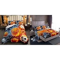 Erosebridal 7 Piece Full Size Boys Sports Bedding Set with Comforter and Sheet Set