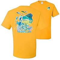 Mahi Mahi Fish Lovers Graphic Front and Back Mens T-Shirts