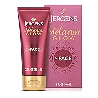 Jergens Melanin Glow Facial Glow Enhancer, Luminizer and Moisturizer with Hyaluronic Acid, Dermatologist-Tested, Non-Comedogenic, 2Oz
