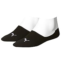 Puma Mens 2 Pair Footies Trainer Socks with Silicone Heel Grip 2-5 Unisex Black
