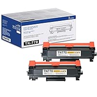 TN770 Toner Cartridge for Brother Printer - TN-770 Toner Compatible for HL-L2370DW, HL-L2370DW XL, MFC-L2750DW, MFC-L2750DW XL, TN770 2-Pack Super High Yield Black, (5,000 Pages/ Cartridge)