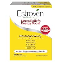 Stress Relief & Energy Boost for Menopause Relief - 28 Ct. - Clinically Proven Ingredients Provide Stress & Energy Support + Night Sweats & Hot Flash Relief - Drug-Free and Gluten-Free