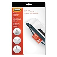 Fellowes Hot Laminating Pouches, ID Tag, Not Punched, 5 mil, 25 Pack (52007)
