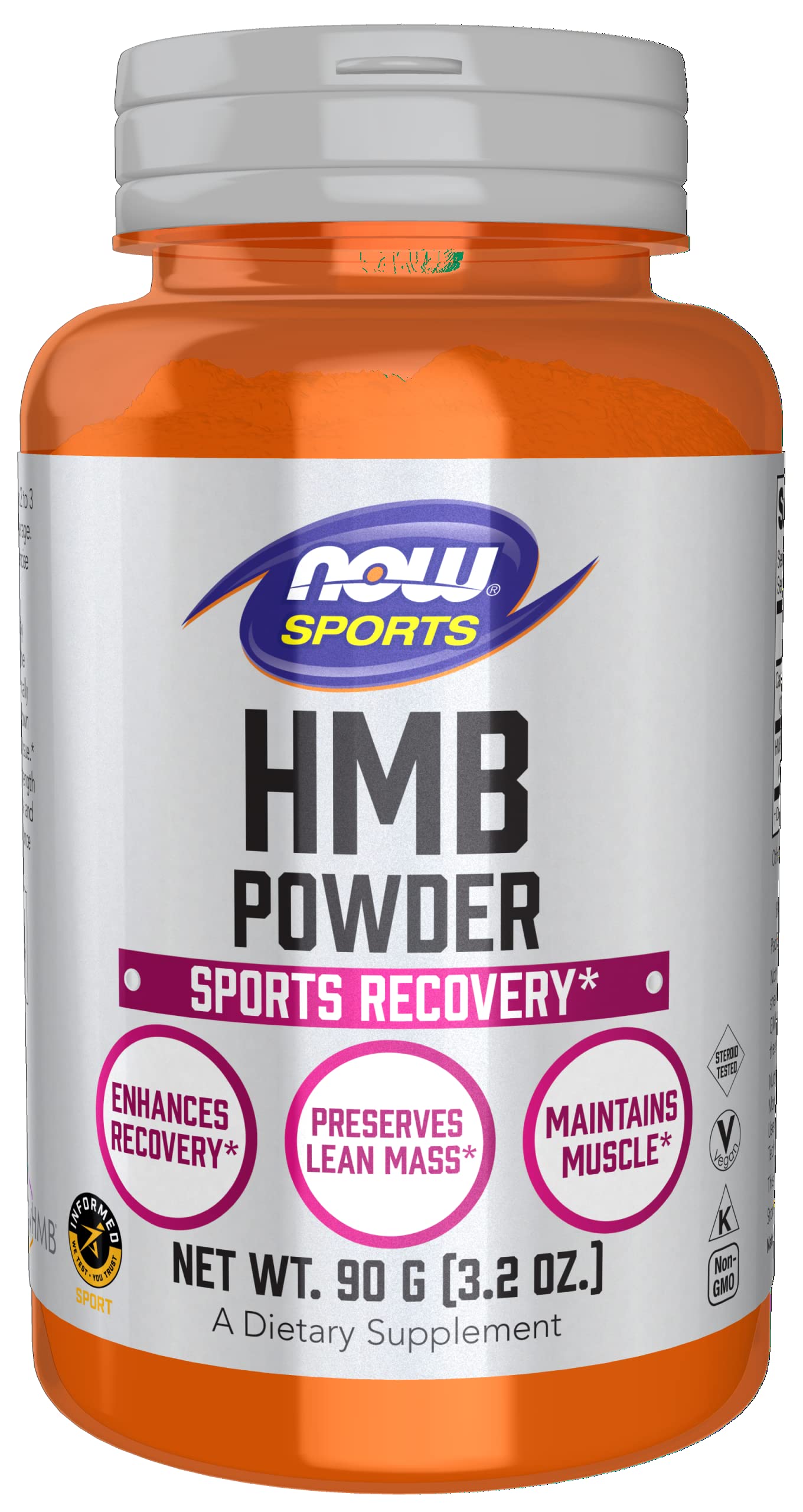NOW Sports Nutrition, HMB (β-Hydroxy β-Methylbutyrate)Powder, Sports Recovery*, 90 Grams