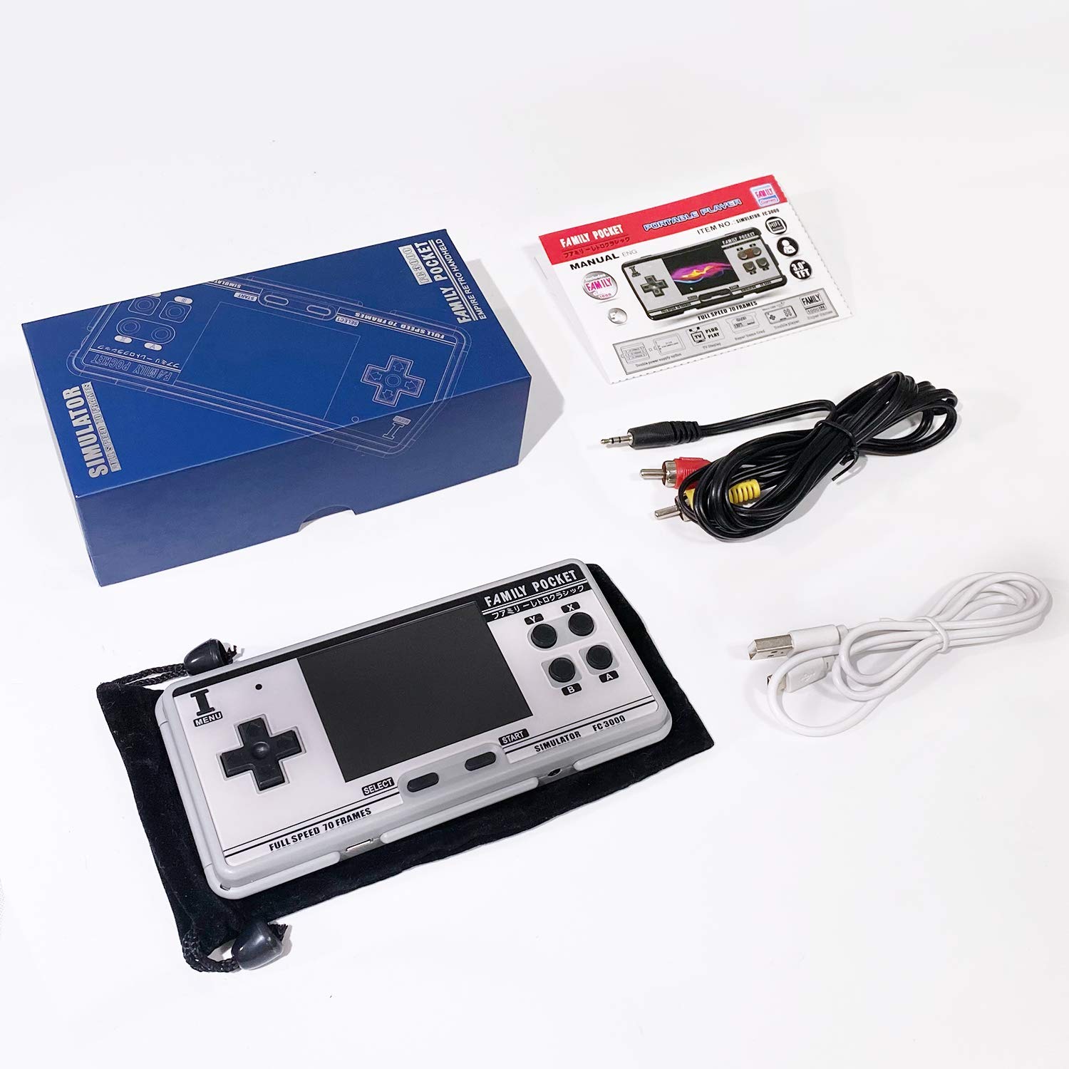 Handheld Retro Game Console, Retro Mini Game Player with 1500 Classic FC Games,3.0 Inch Screen 1800mAh Rechargeable Battery Portable Game Console Support TV Connection.