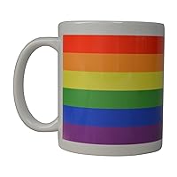 Rogue River Tactical Best Coffee Mug Rainbow Heart Love Gay Pride Novelty Cup Great Gift Idea For Men Women Gay Lesbian Bisexual Transgender (Rainbow)