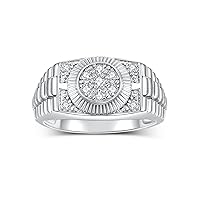 Rylos 14K White Gold Designer Men's Ring, featuring a stunning 1/4 Carat of Diamonds. Explore our exclusive collection of Men's Gold Rings, available in sizes 6-13