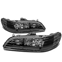‎DNA MOTORING Pair of Headlights Compatible with 98-02 Honda Accord,Black/Clear,HL-OH-HA98-BK-CL1
